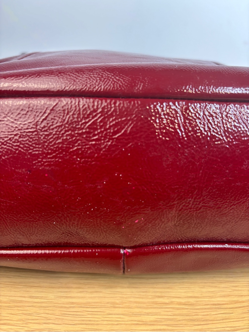 Vintage Coach Soho Deep Red Patent Leather Hobo Shoulder Bag w/Scarf 19703 - Picture 15 of 16
